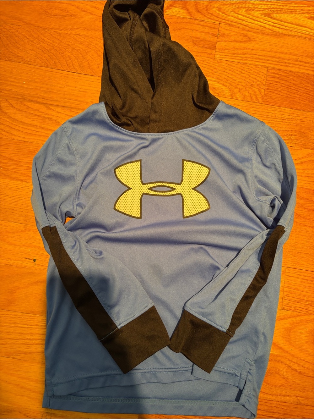 Under Armour Light Blue & Black Hooded Pullover with Yellow Logo